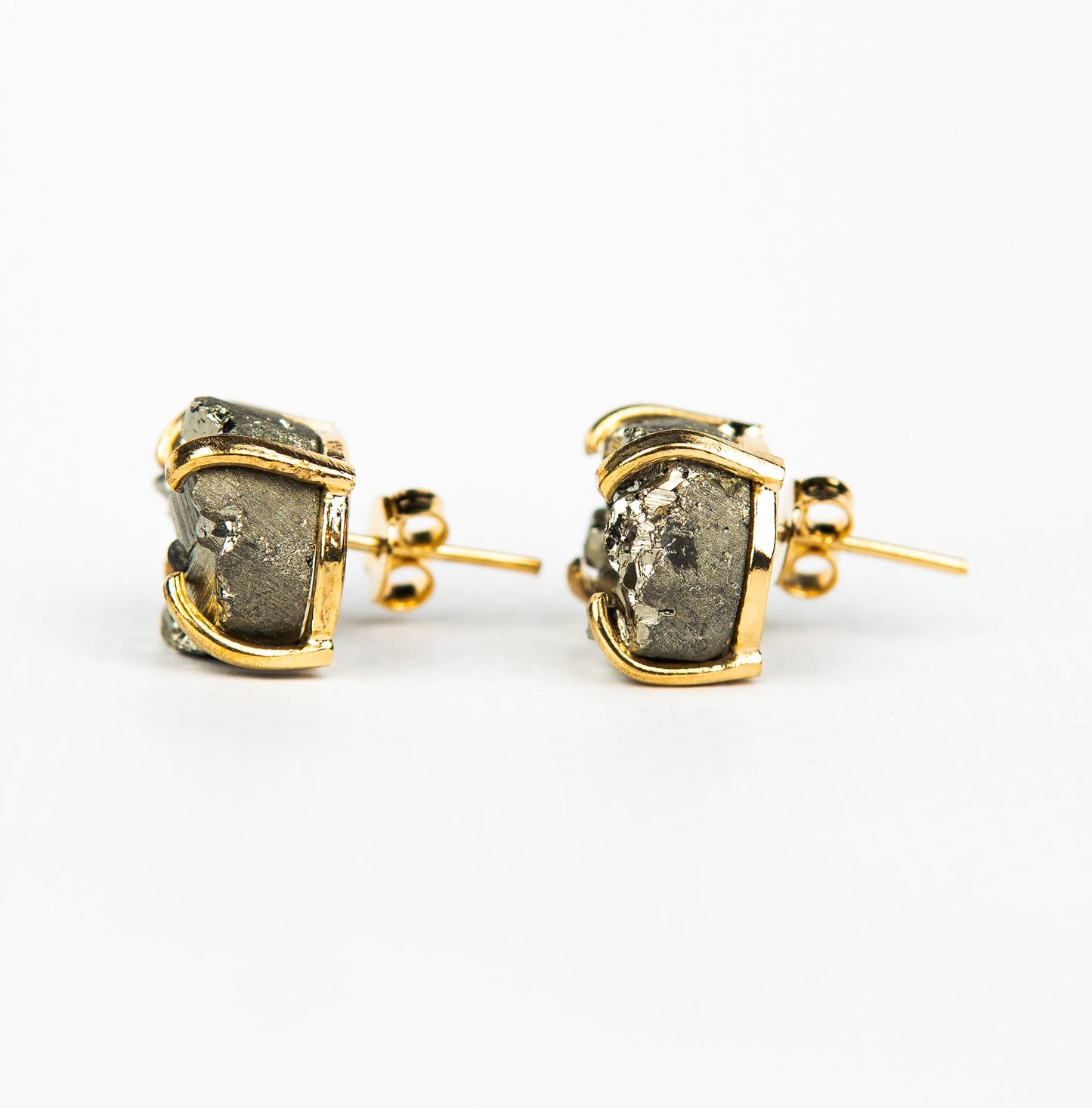 Серьги с пиритом с позолотой onesize Py-202