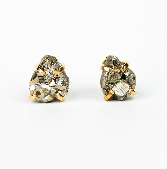 Серьги с пиритом с позолотой onesize Py-204