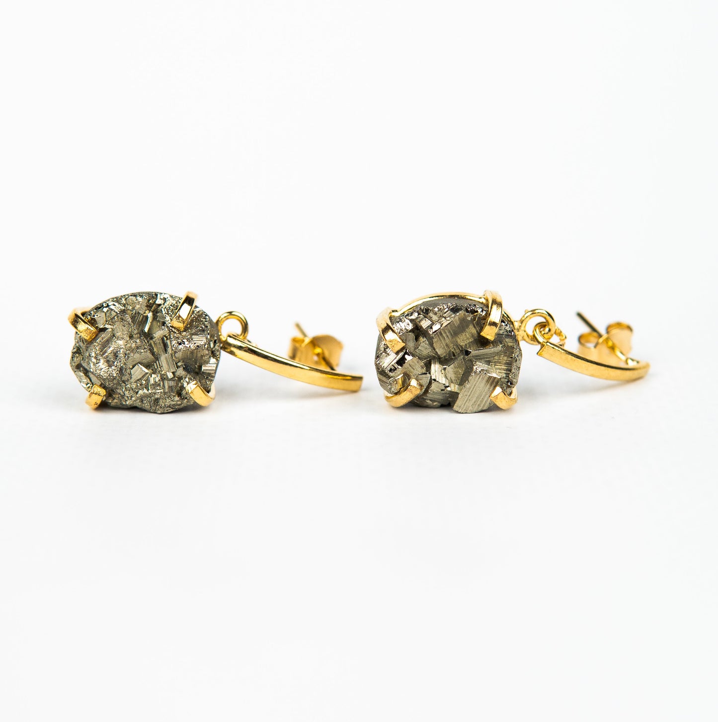 Серьги с пиритом с позолотой onesize Py-211