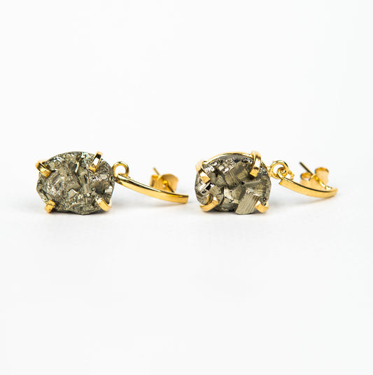 Серьги с пиритом с позолотой onesize Py-211