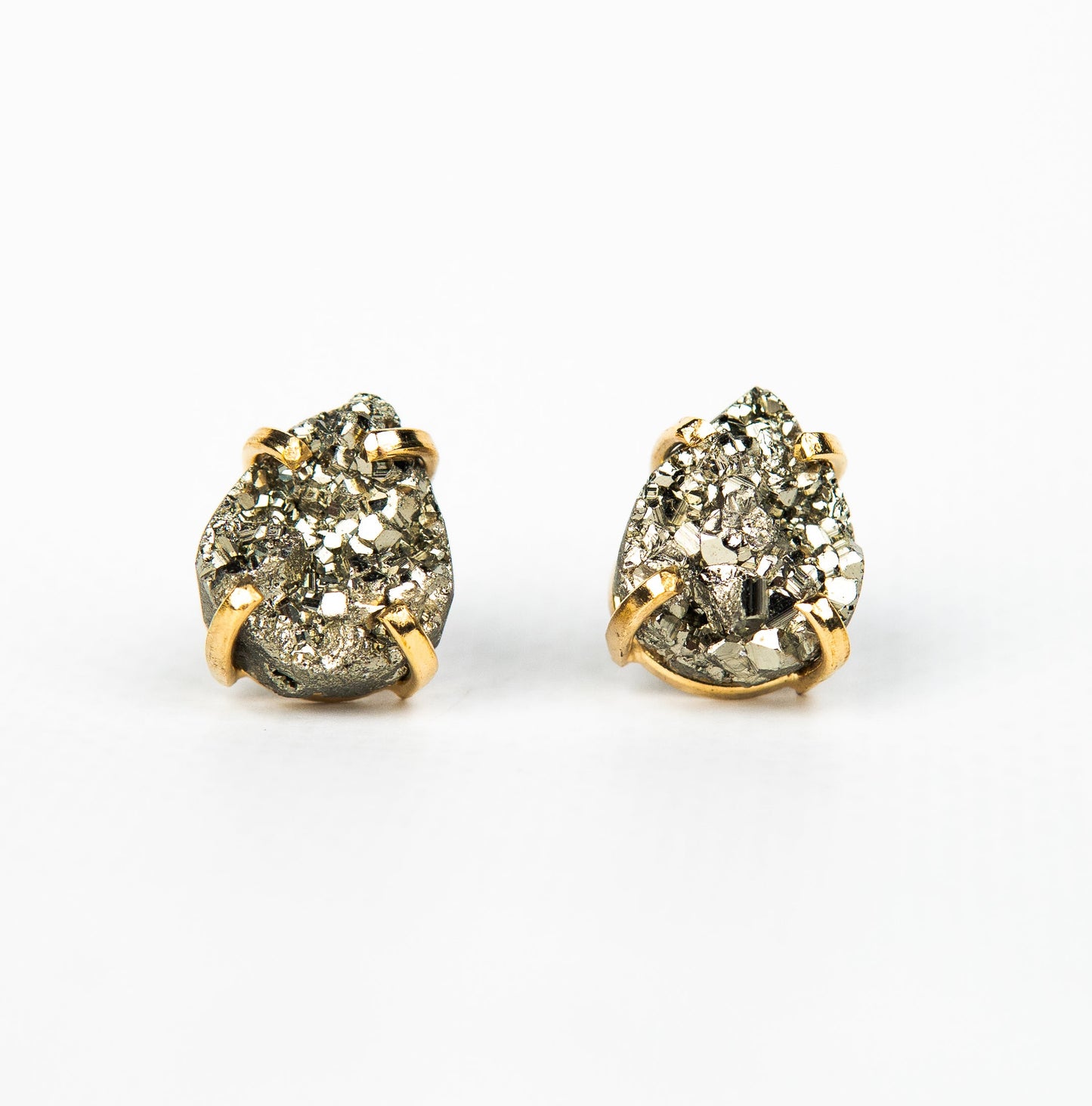 Серьги с пиритом с позолотой onesize Py-205