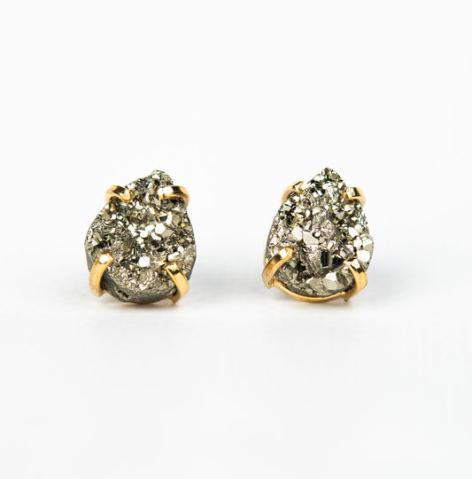 Серьги с пиритом с позолотой onesize Py-205