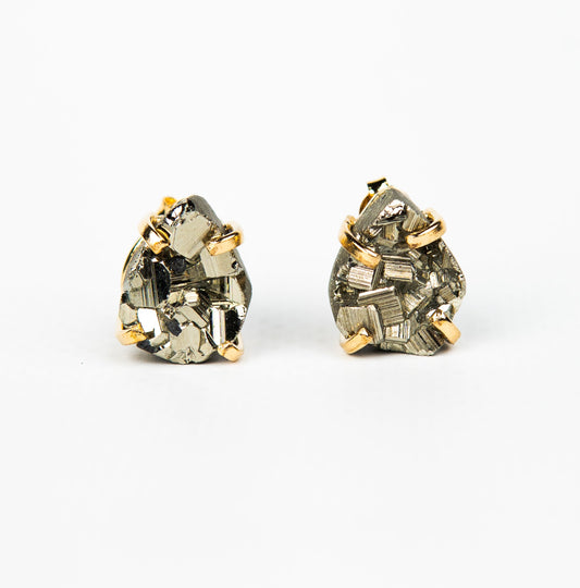 Серьги с пиритом с позолотой onesize Py-206