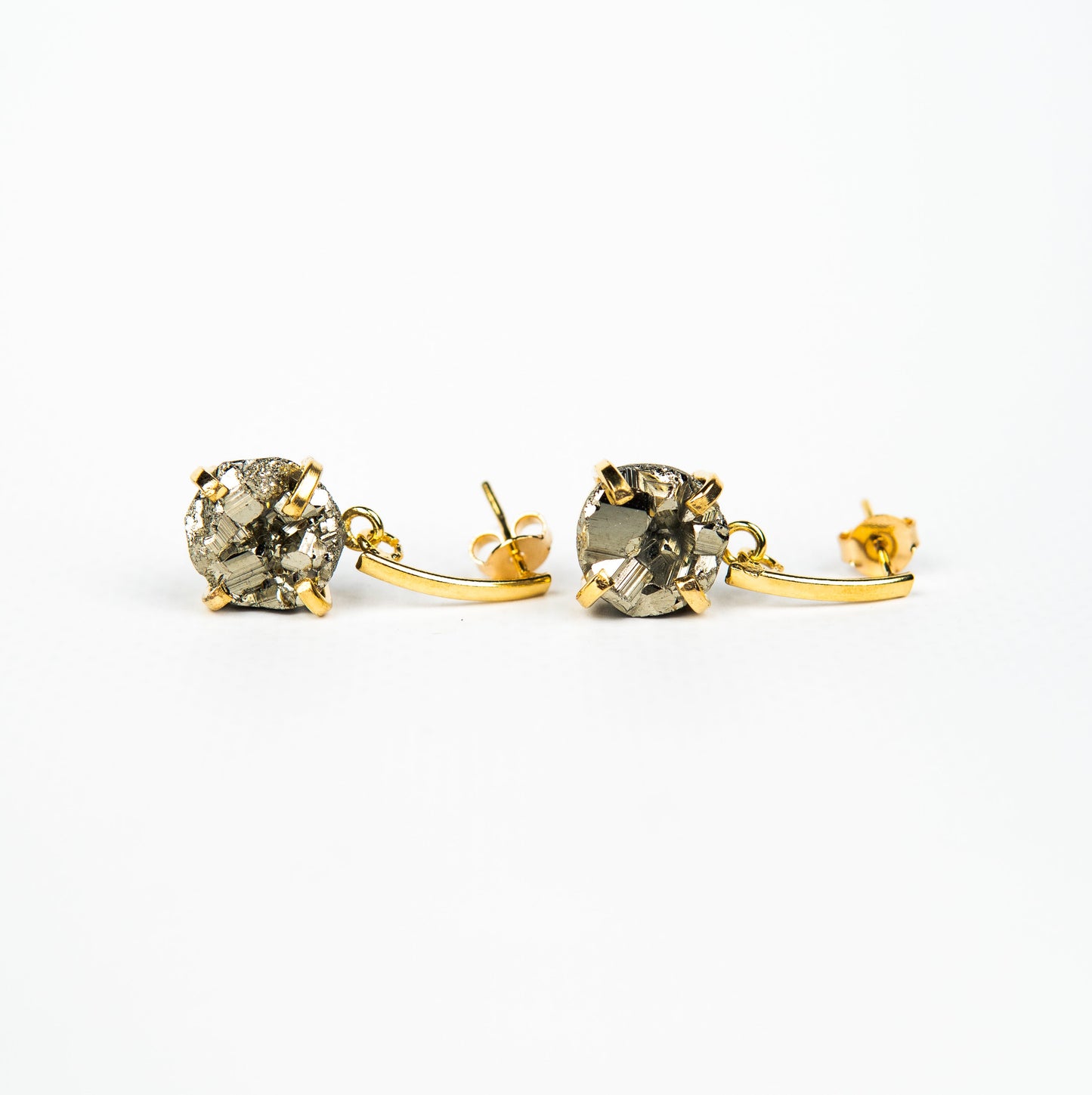 Серьги с пиритом с позолотой onesize Py-210