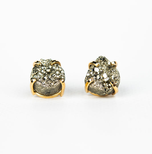Серьги с пиритом с позолотой onesize Py-207