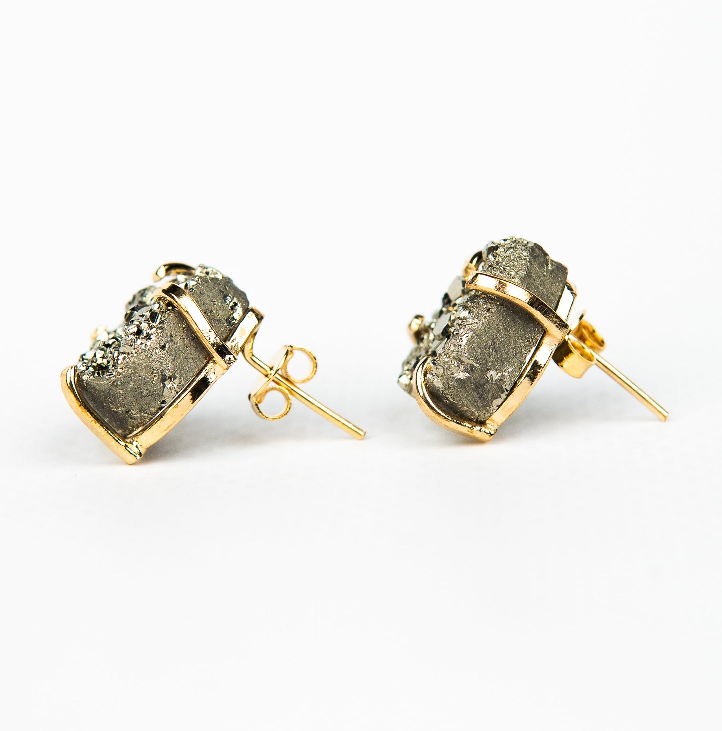 Серьги с пиритом с позолотой onesize Py-207