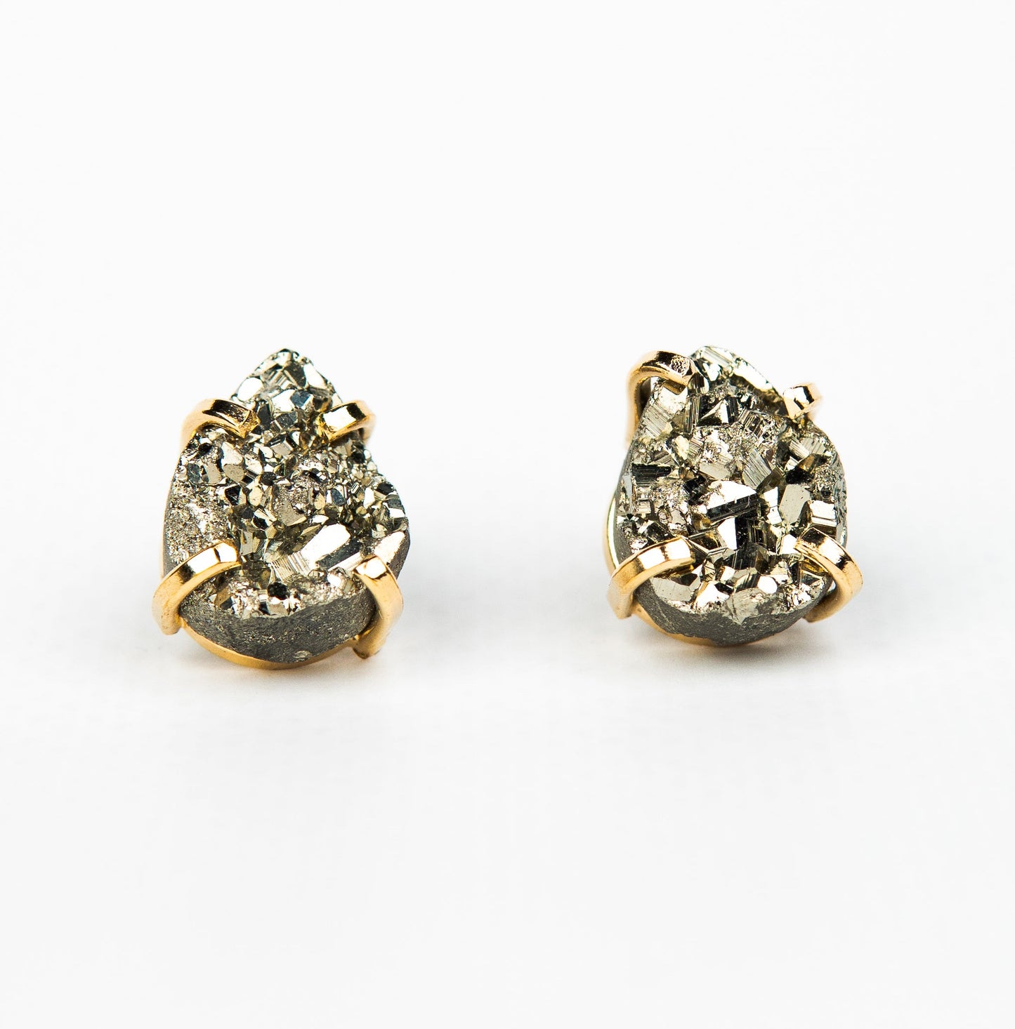 Серьги с пиритом с позолотой onesize Py-208