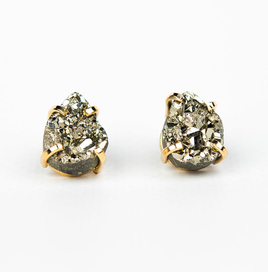 Серьги с пиритом с позолотой onesize Py-208