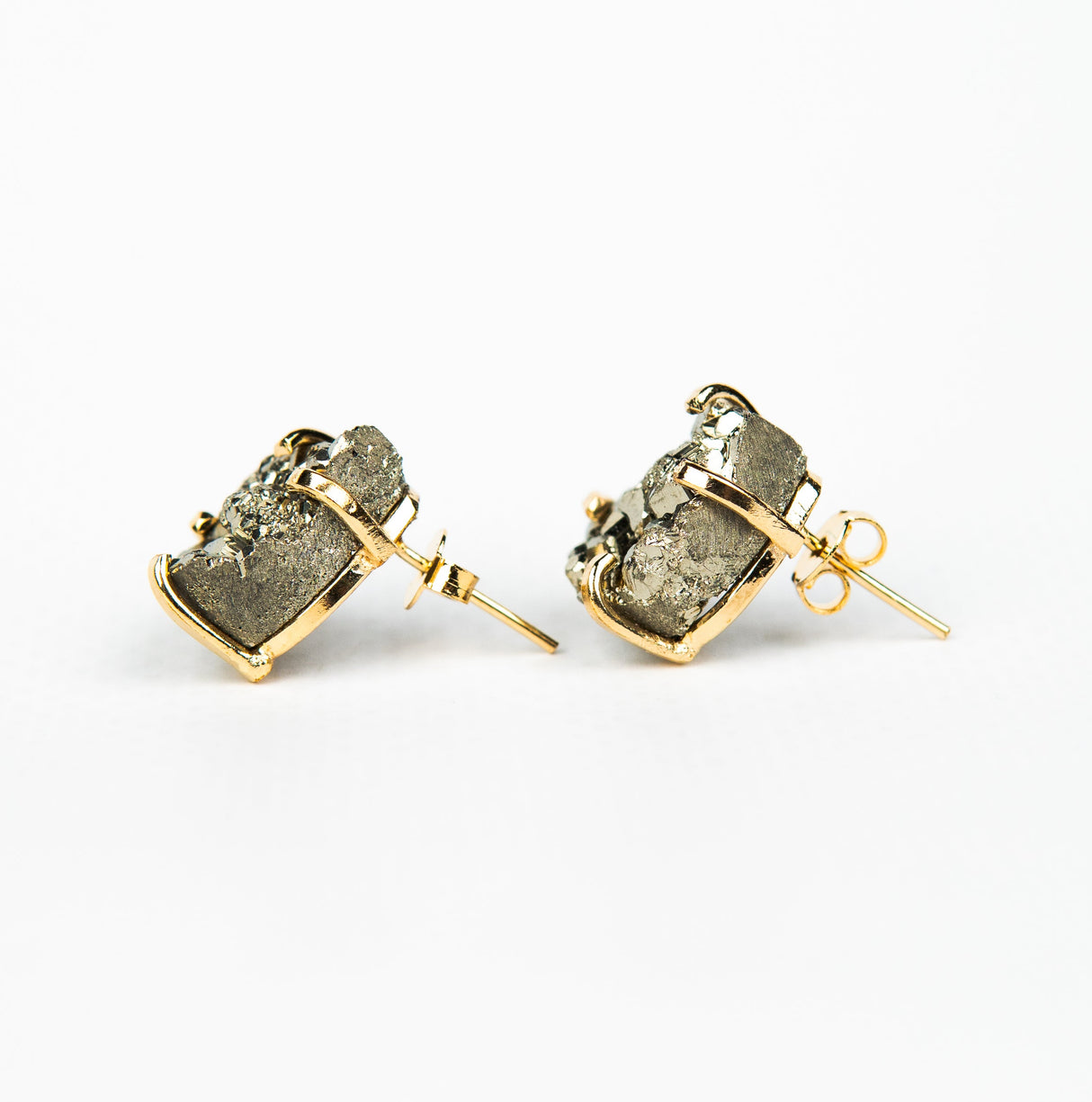 Серьги с пиритом с позолотой onesize Py-208