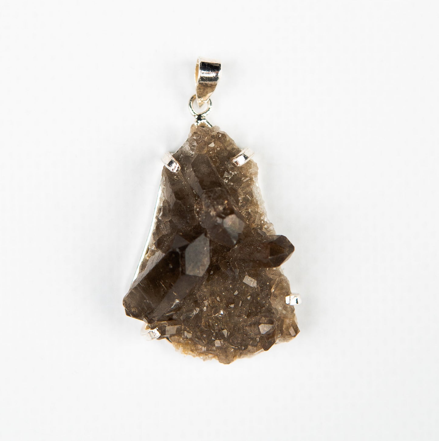 Кулон з димчастим кварцом з посрібленням onesize Cr-2