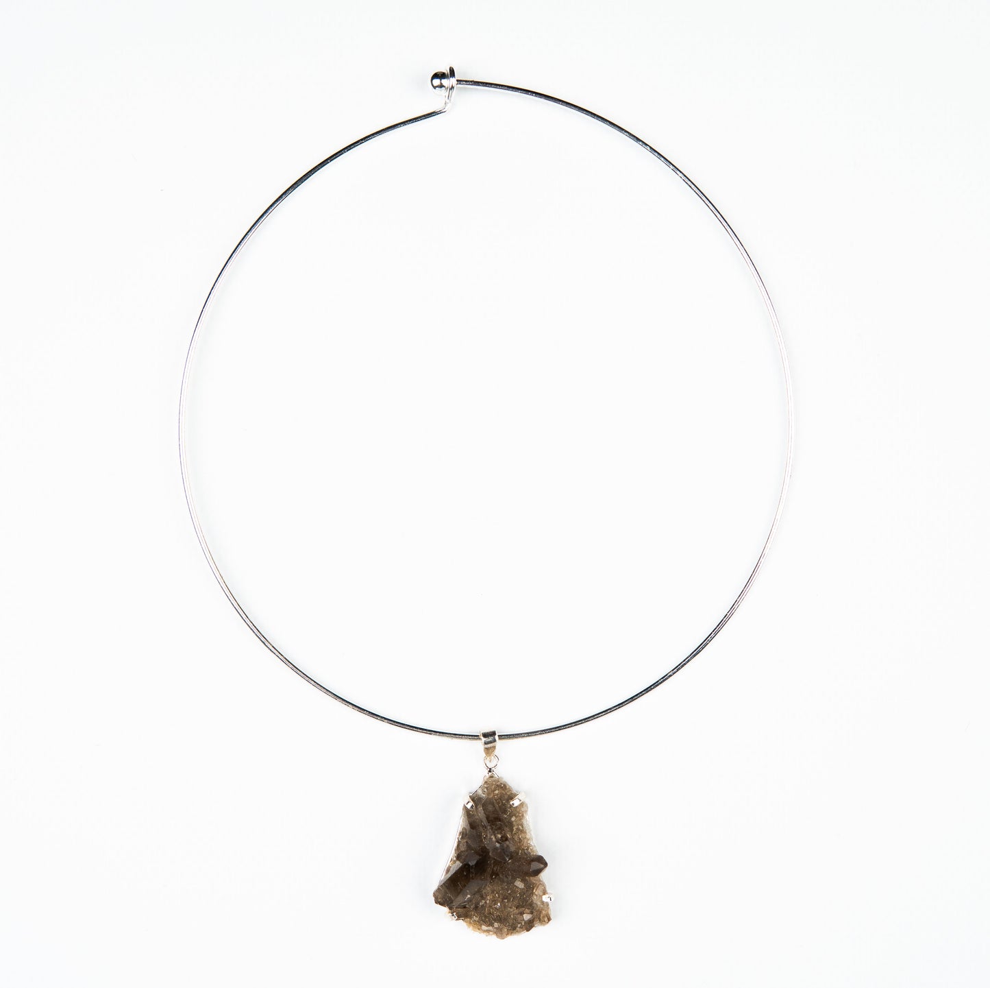 Кулон з димчастим кварцом з посрібленням onesize Cr-2