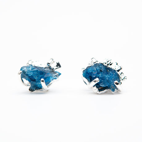 Сережки з Блакитним кришталем з посрібленням onesize-10