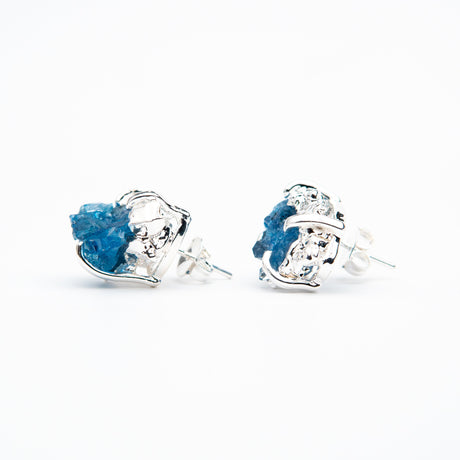 Сережки з Блакитним кришталем з посрібленням onesize-10