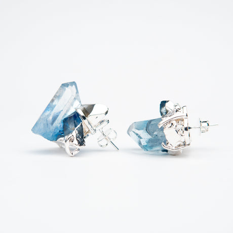 Сережки з Блакитним кришталем з посрібленням onesize-12