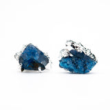 Сережки з Блакитним кришталем з посрібленням onesize-20