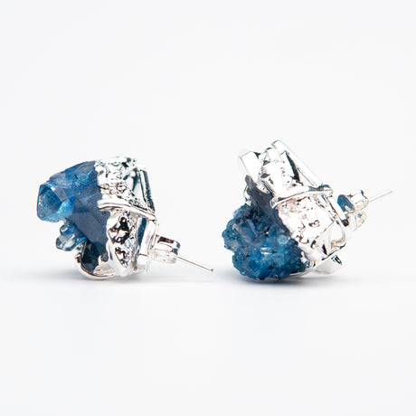 Сережки з Блакитним кришталем з посрібленням onesize-20
