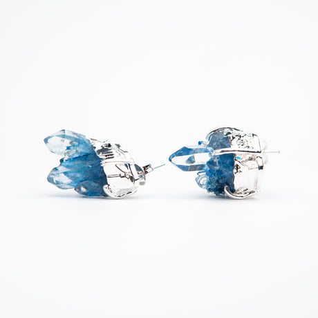 Сережки з Блакитним кришталем з посрібленням onesize-21