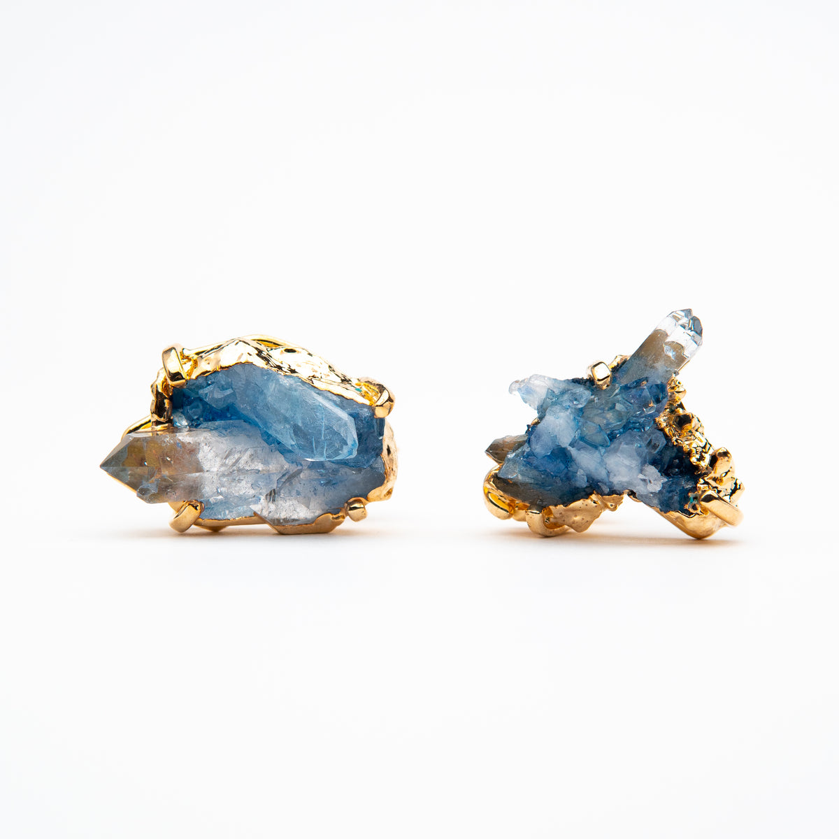 Сережки з Блакитним кришталем з позолотою onesize-19