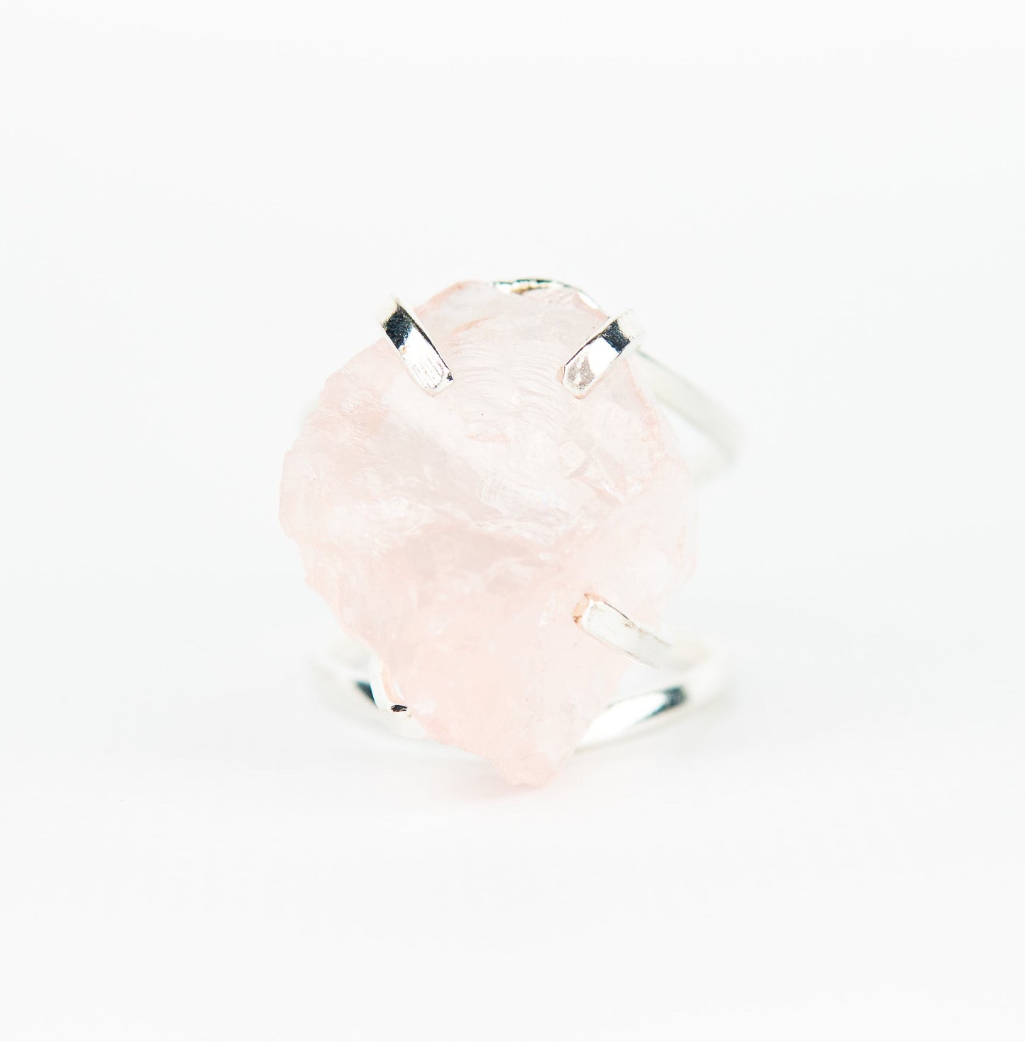 Каблучка з рожевим кварцом з посрібленням onesize Rq-24