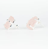 Серьги с розовым кварцем с посеребрением onesize Rq-5