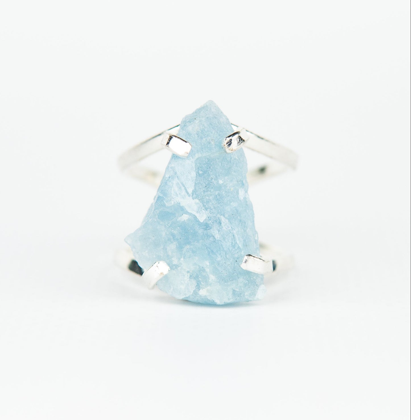 Каблучка з Аквамарина з посрібленням onesize Aq-173