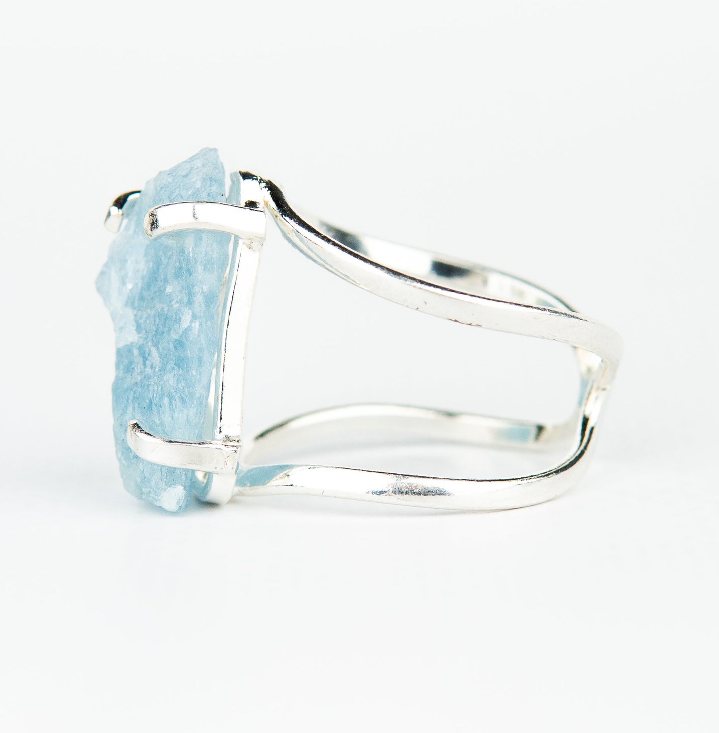 Каблучка з Аквамарина з посрібленням onesize Aq-173