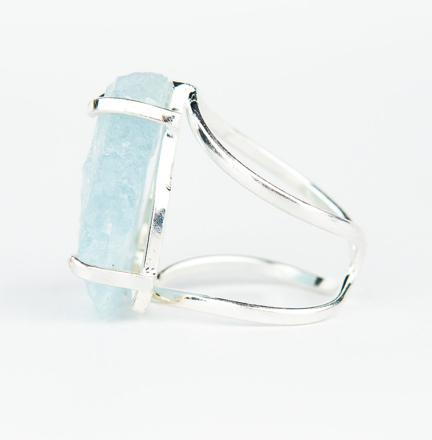 Каблучка з Аквамарина з посрібленням onesize Aq-174