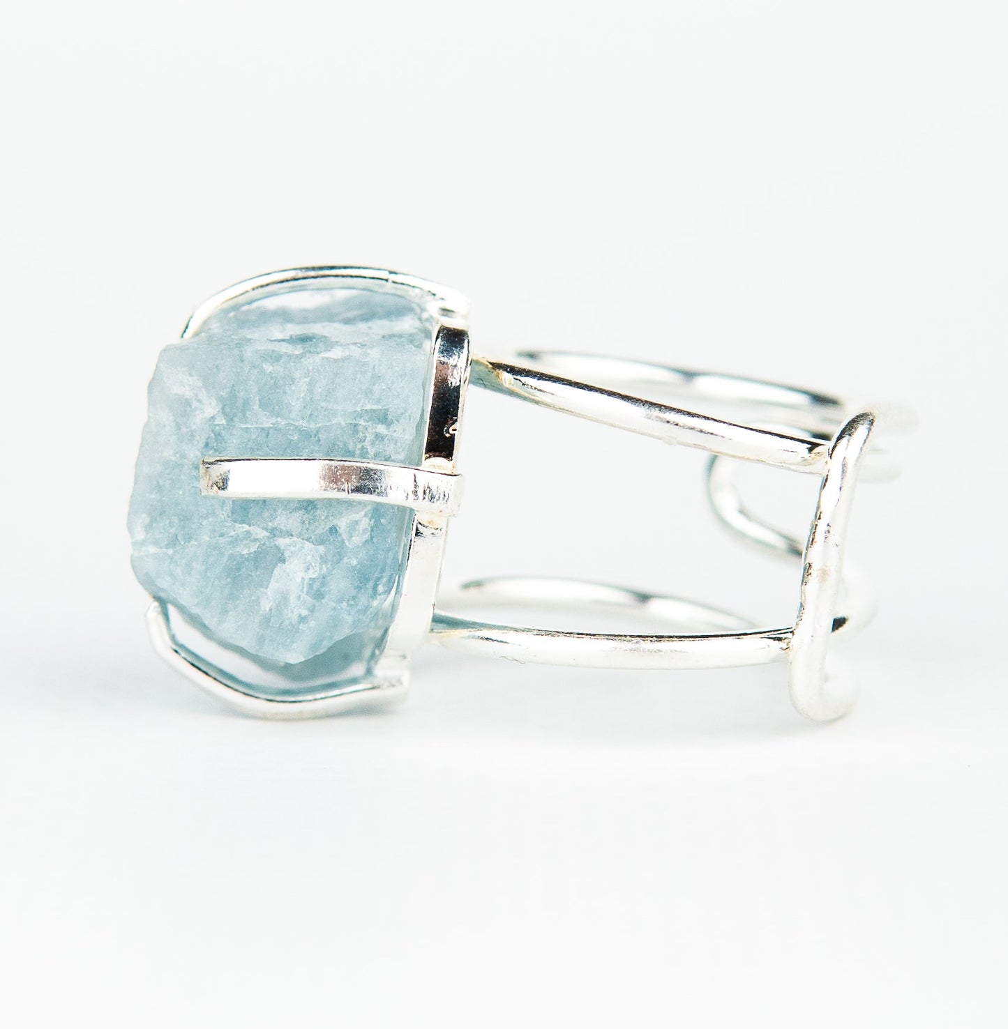 Каблучка з Аквамарина з посрібленням onesize Aq-176