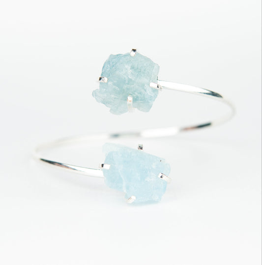 Браслет з Аквамарина з посрібленням onesize Aq-161