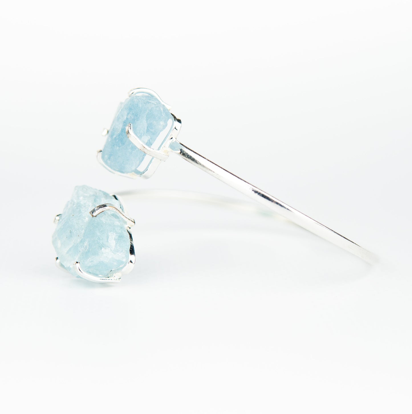 Кольцо с аквамарином с посеребрением onesize Aq-168