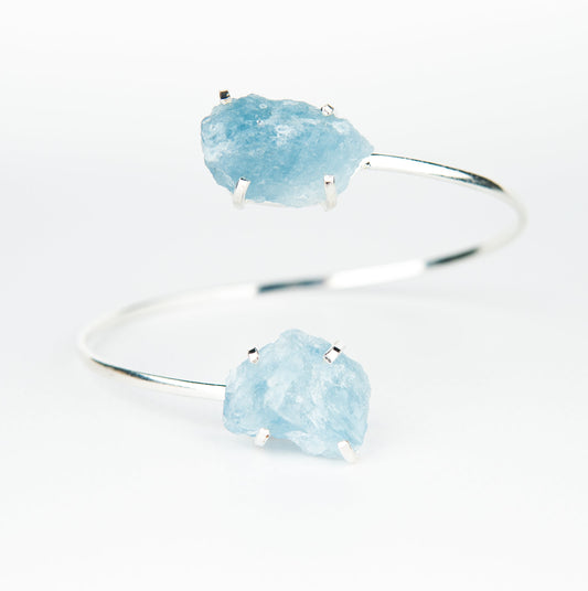 Браслет з Аквамарина з посрібленням onesize Aq-163