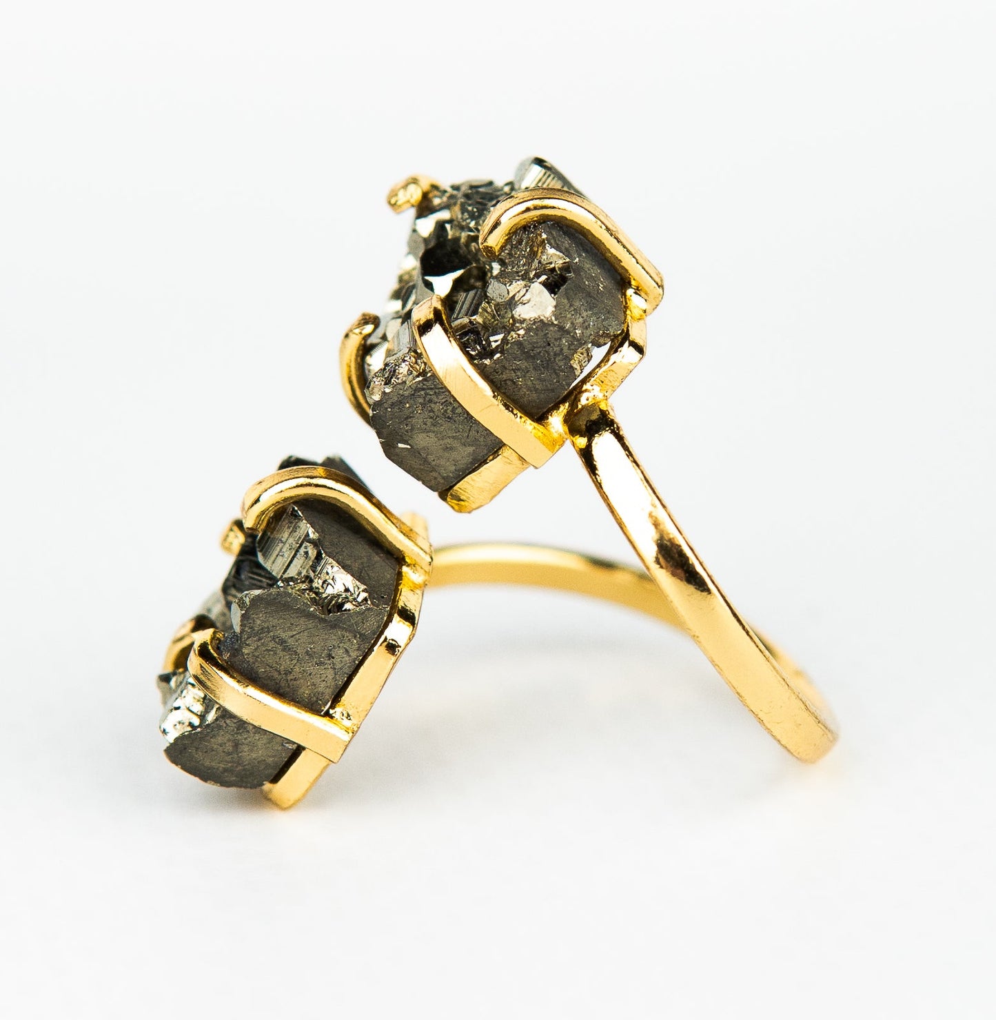 Каблучка з піритом з позолотою onesize Py-119