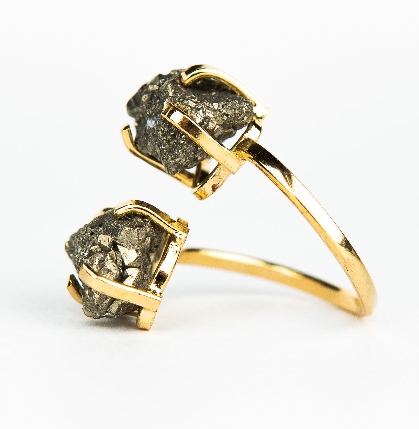 Каблучка з піритом з позолотою onesize Py-120