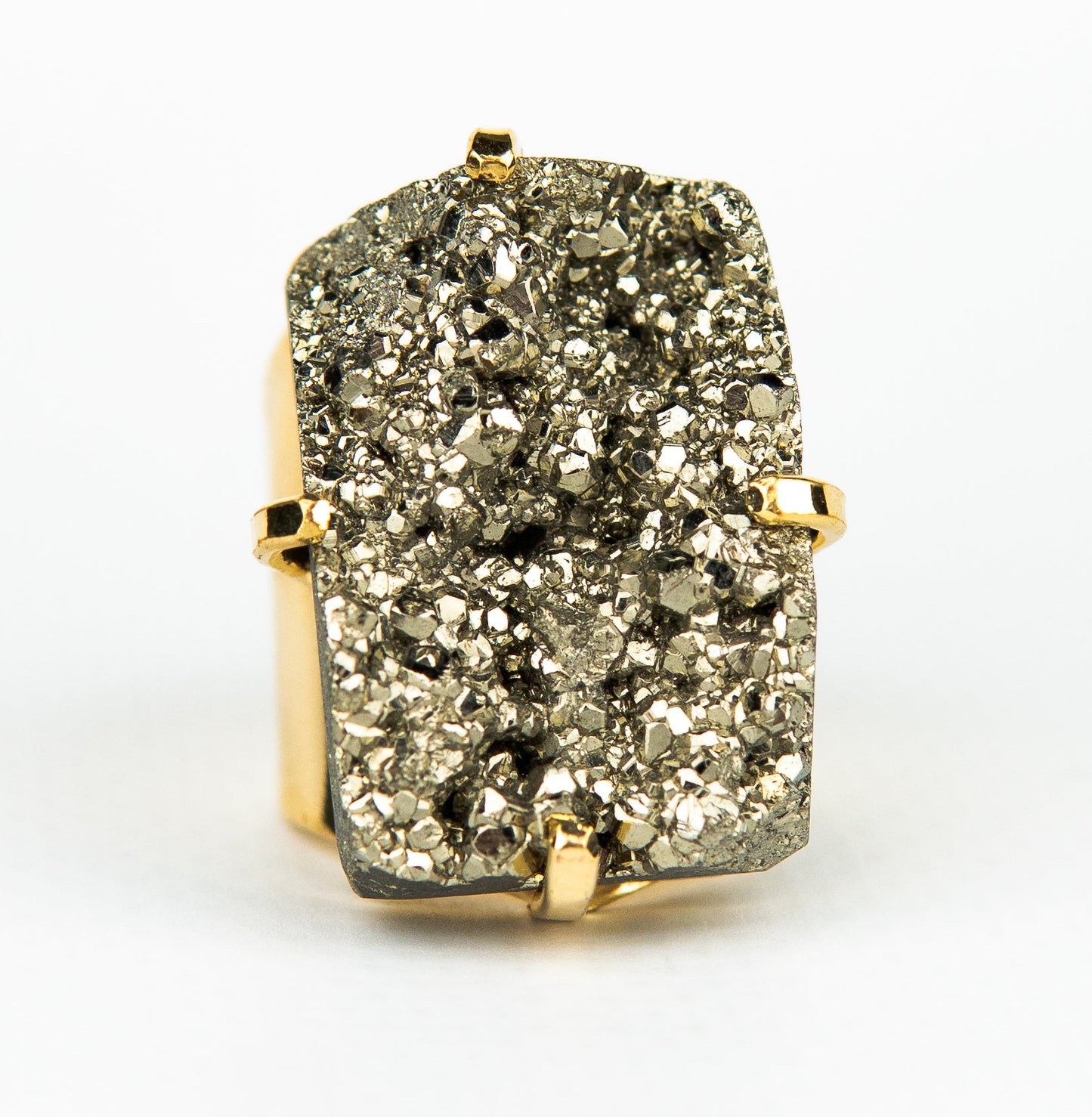 Каблучка з піритом з позолотою onesize Py-124