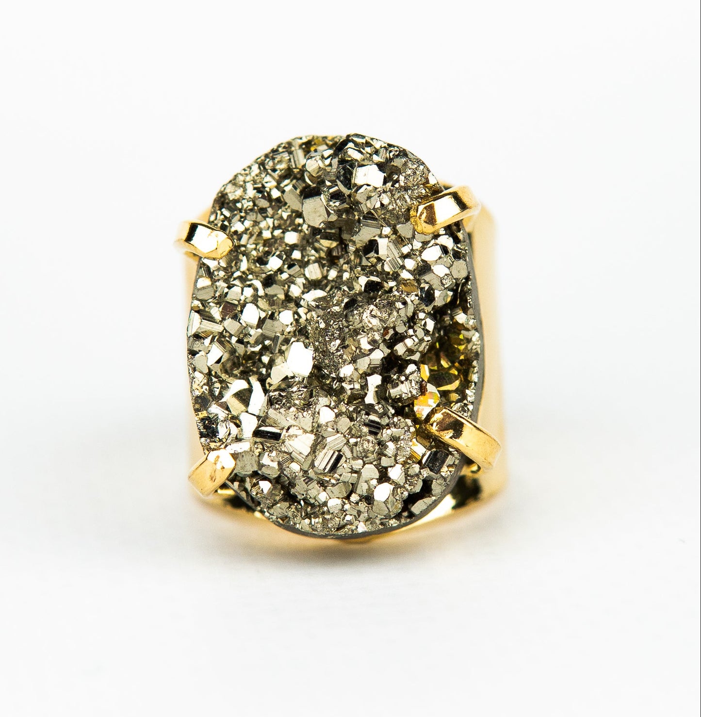 Каблучка з піритом з позолотою onesize Py-127