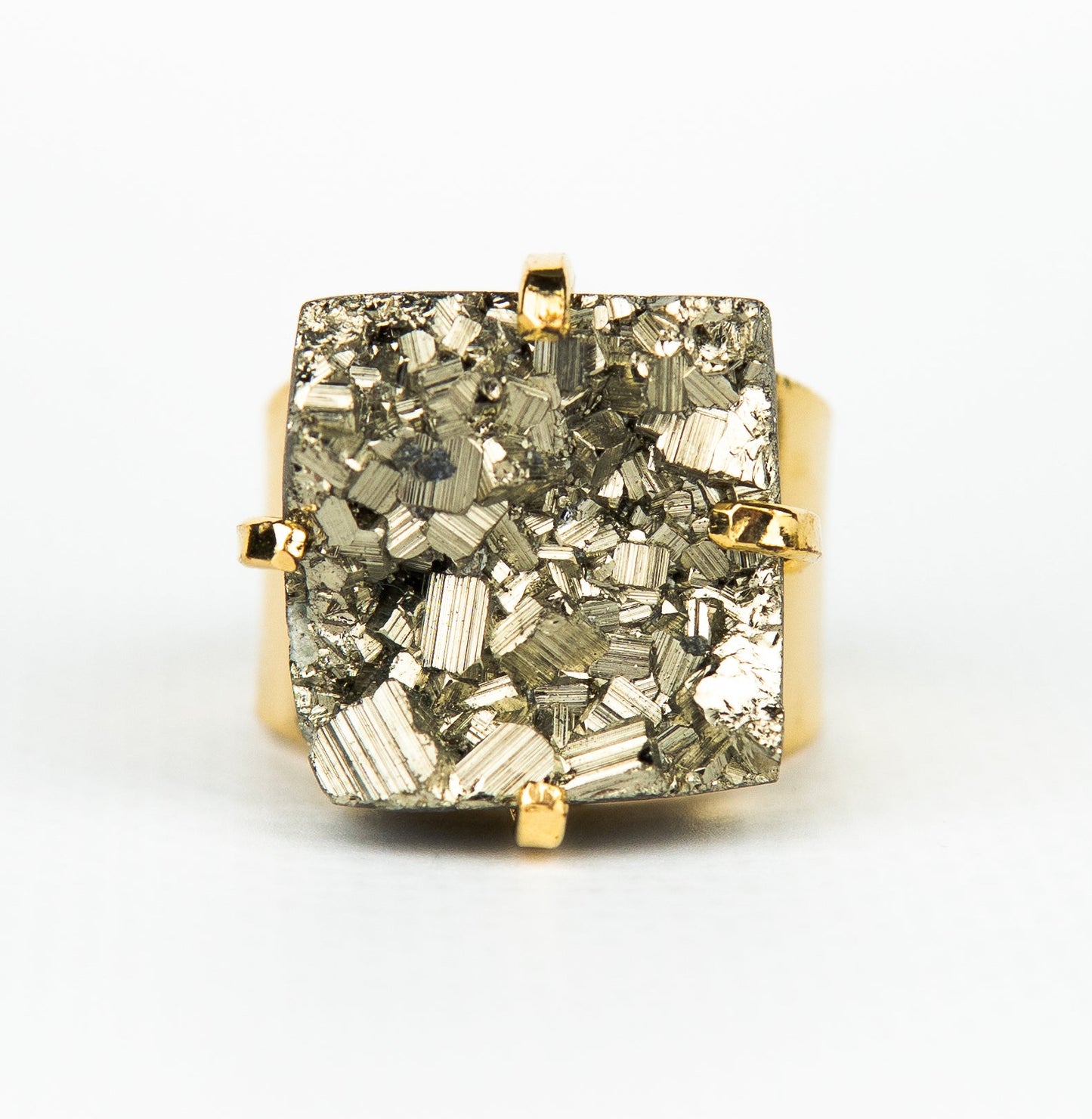 Каблучка з піритом з позолотою onesize Py-132