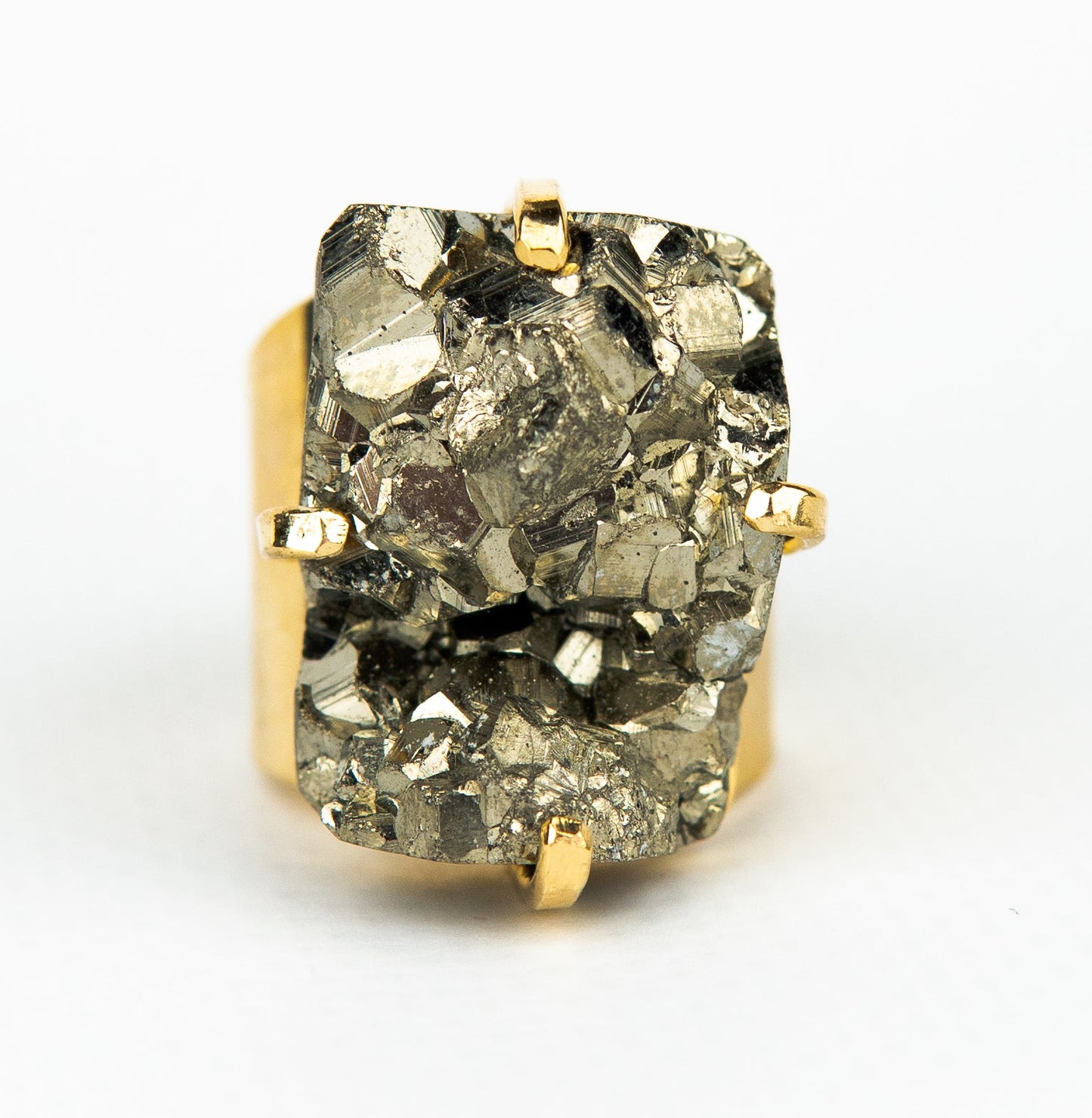 Каблучка з піритом з позолотою onesize Py-134