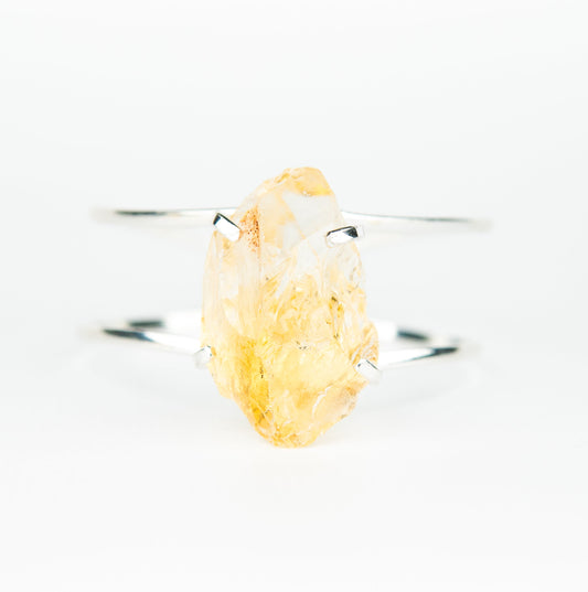 Браслет з цитрином з посрібленням onesize Ct-1