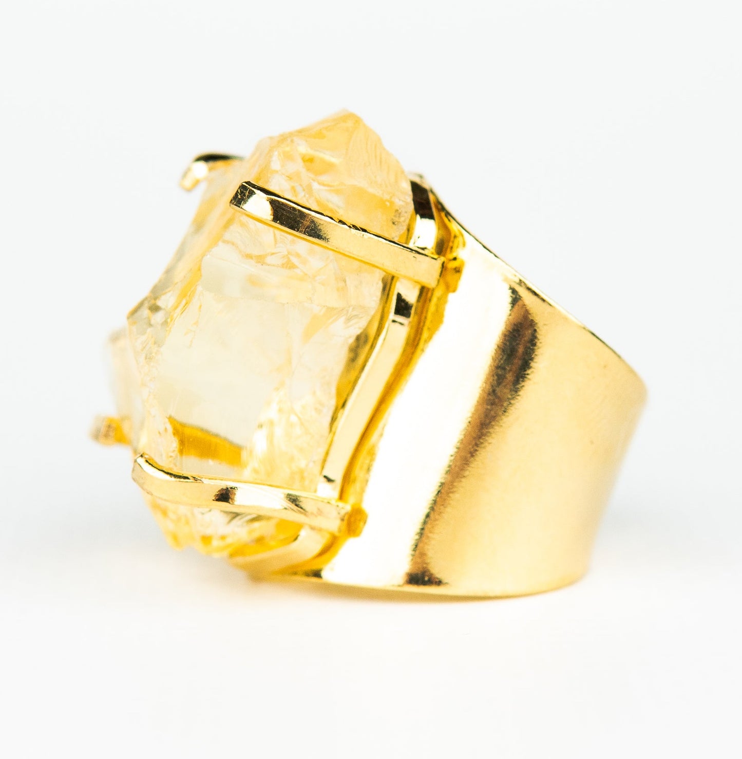 Каблучка з цитрином з позолотою onesize Сt-28