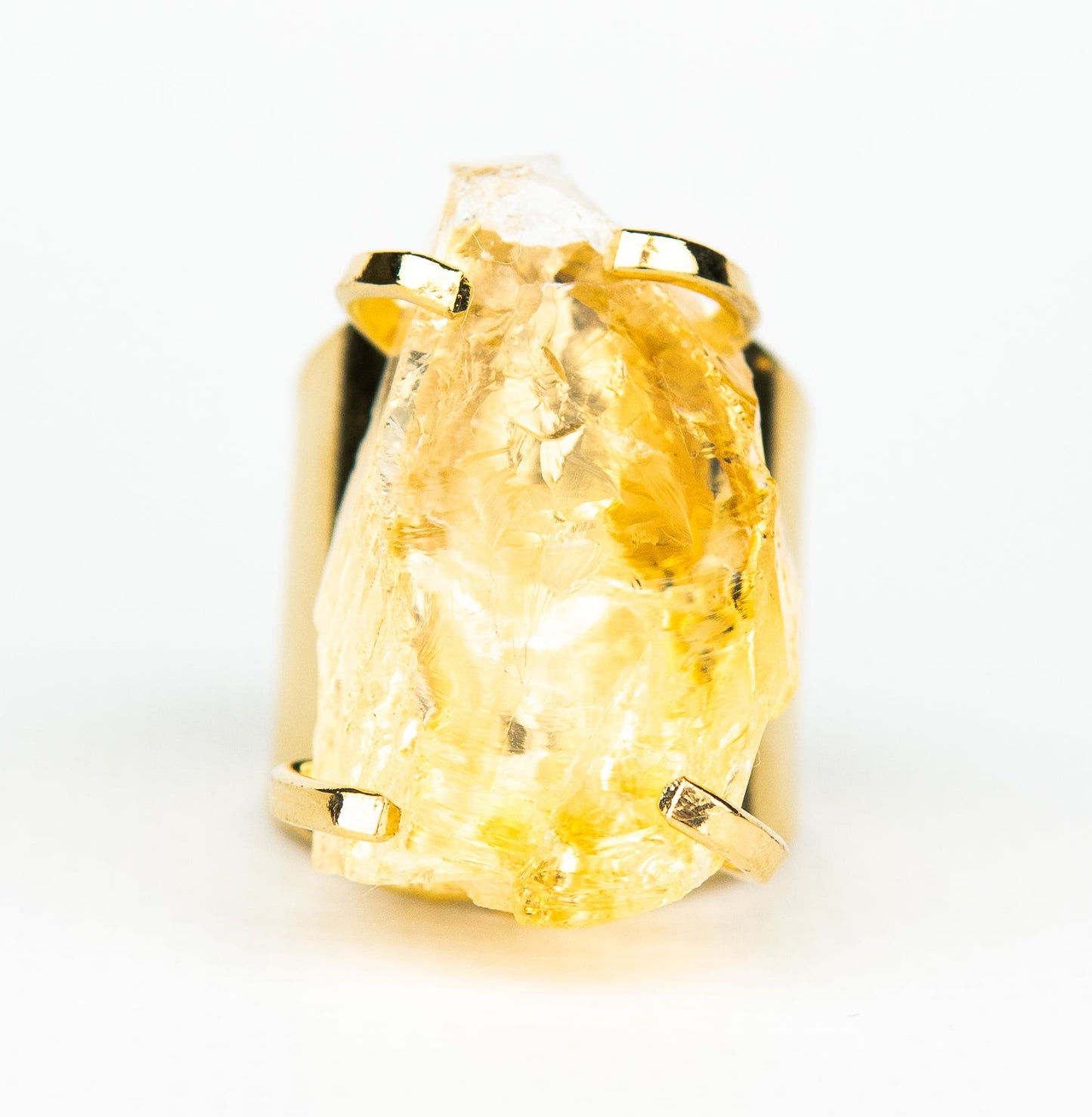 Каблучка з цитрином з позолотою onesize Сt-29