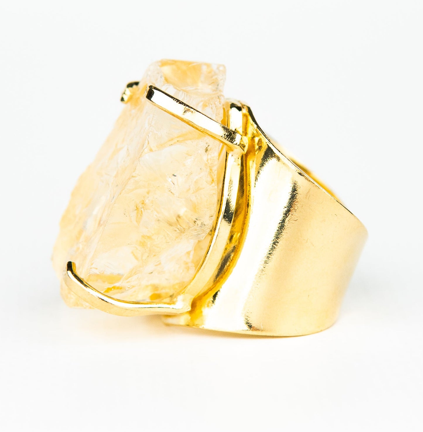 Каблучка з цитрином з позолотою onesize Сt-29