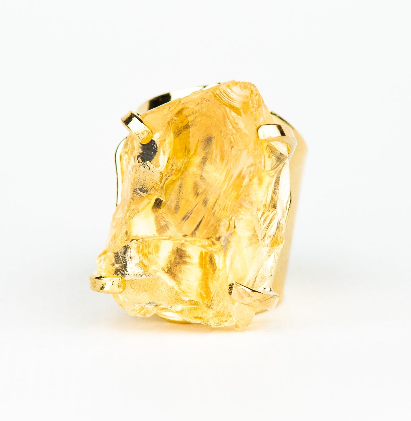 Каблучка з цитрином з позолотою onesize Сt-30