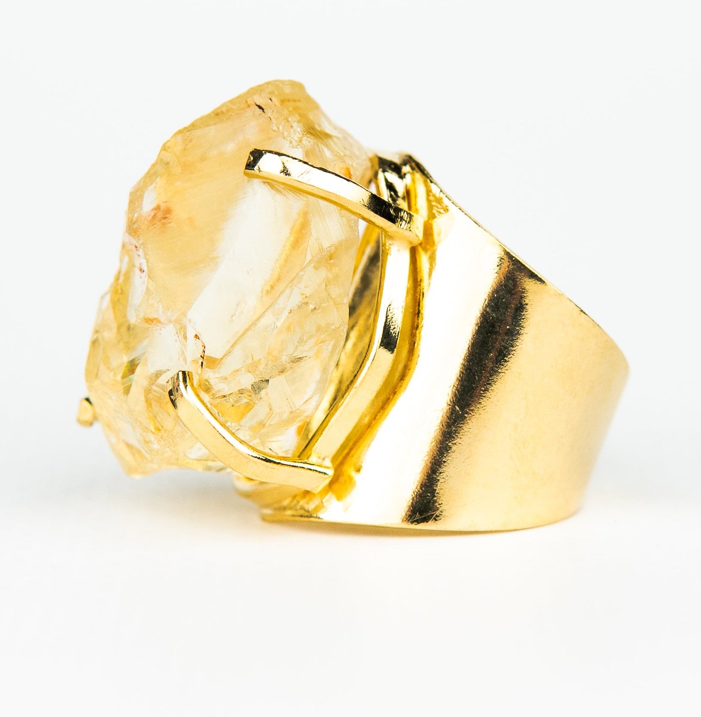 Каблучка з цитрином з позолотою onesize Сt-31