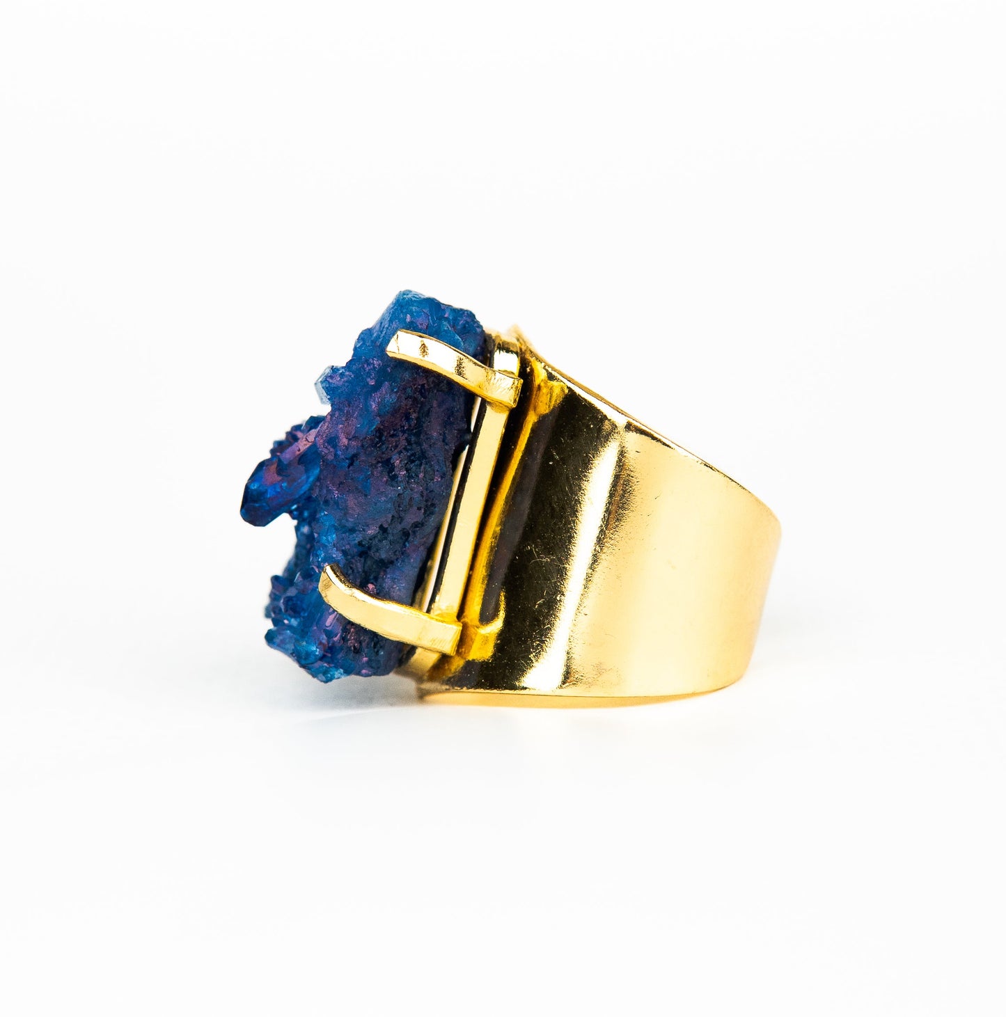 Каблучка з Синім кришталем з позолотою onesize Cr-2