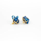 Серьги с синим хрусталем с позолотой onesize Cr-2
