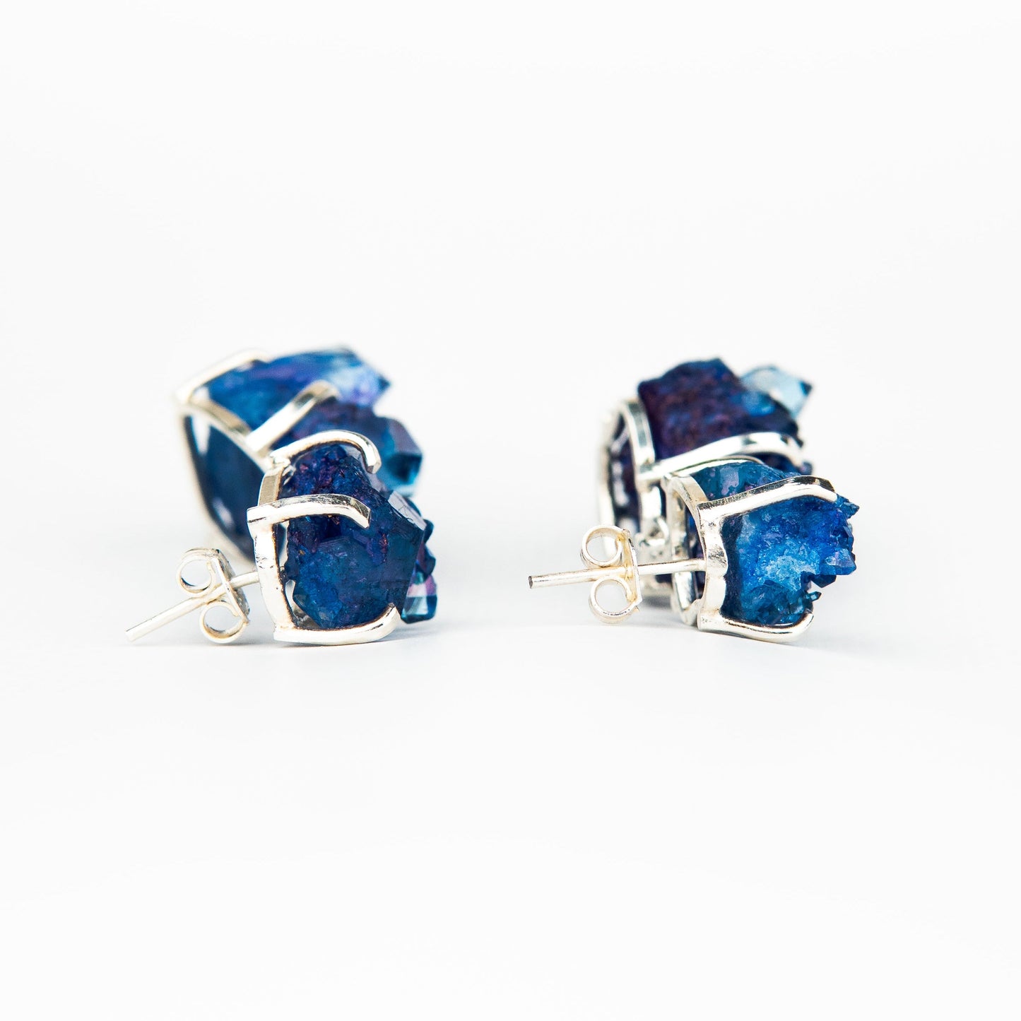 Сережки з Синім кришталем з посрібленням onesize Cr-2