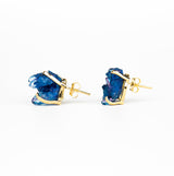 Серьги с синим хрусталем с позолотой onesize Cr-6