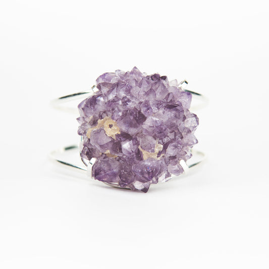 Браслет з Темним аметистом з посрібленням onesize DA-4