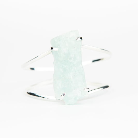 Браслет з Аквамарина  з посрібленням onesize Aq-154