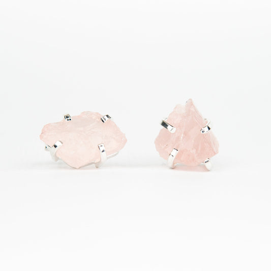 Сережки з рожевим кварцом з посрібленням onesize Rq-3